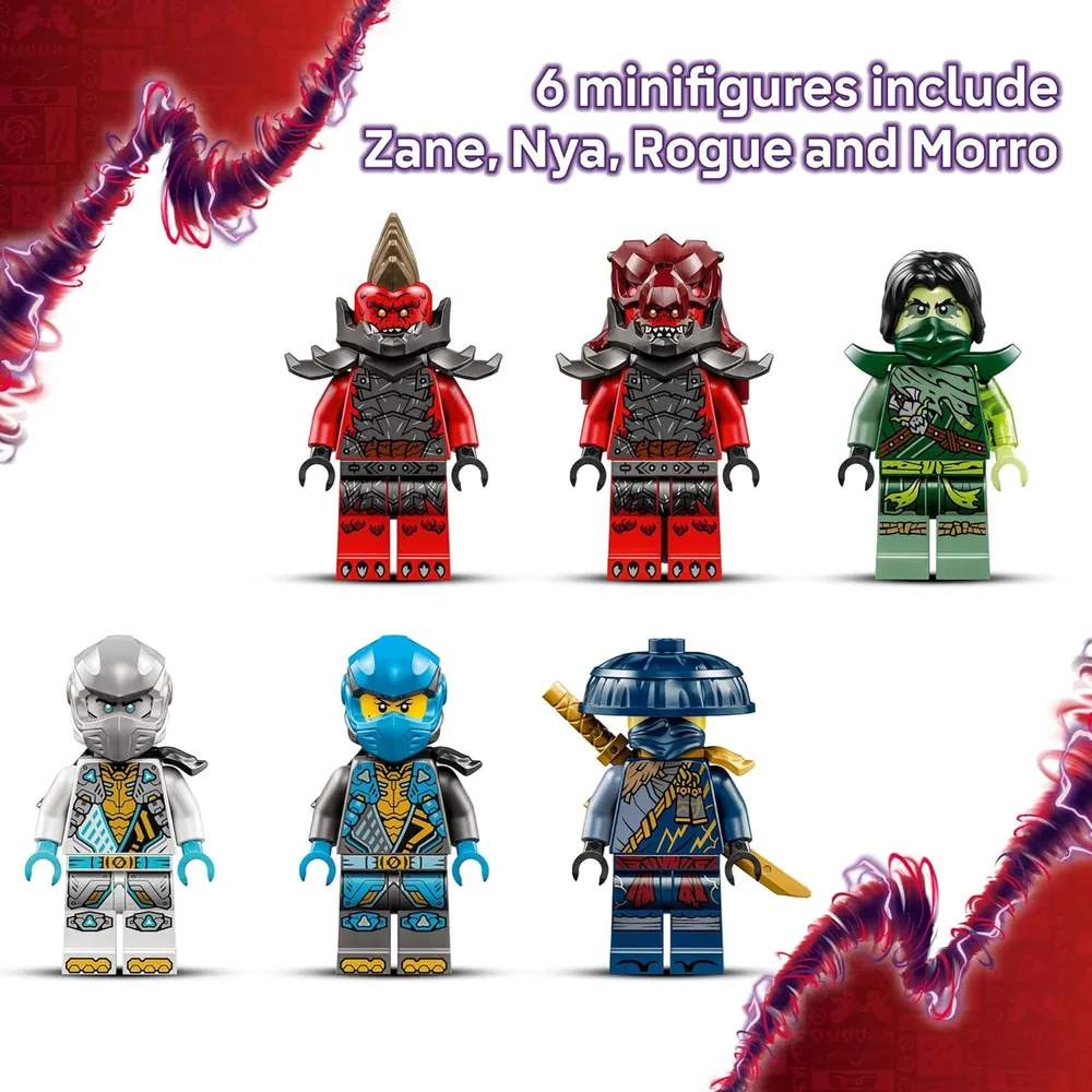 LEGO NINJAGO ALDEA DE LA TORMENTA DEL DRAGÓN CON 6 MINIFIGURAS