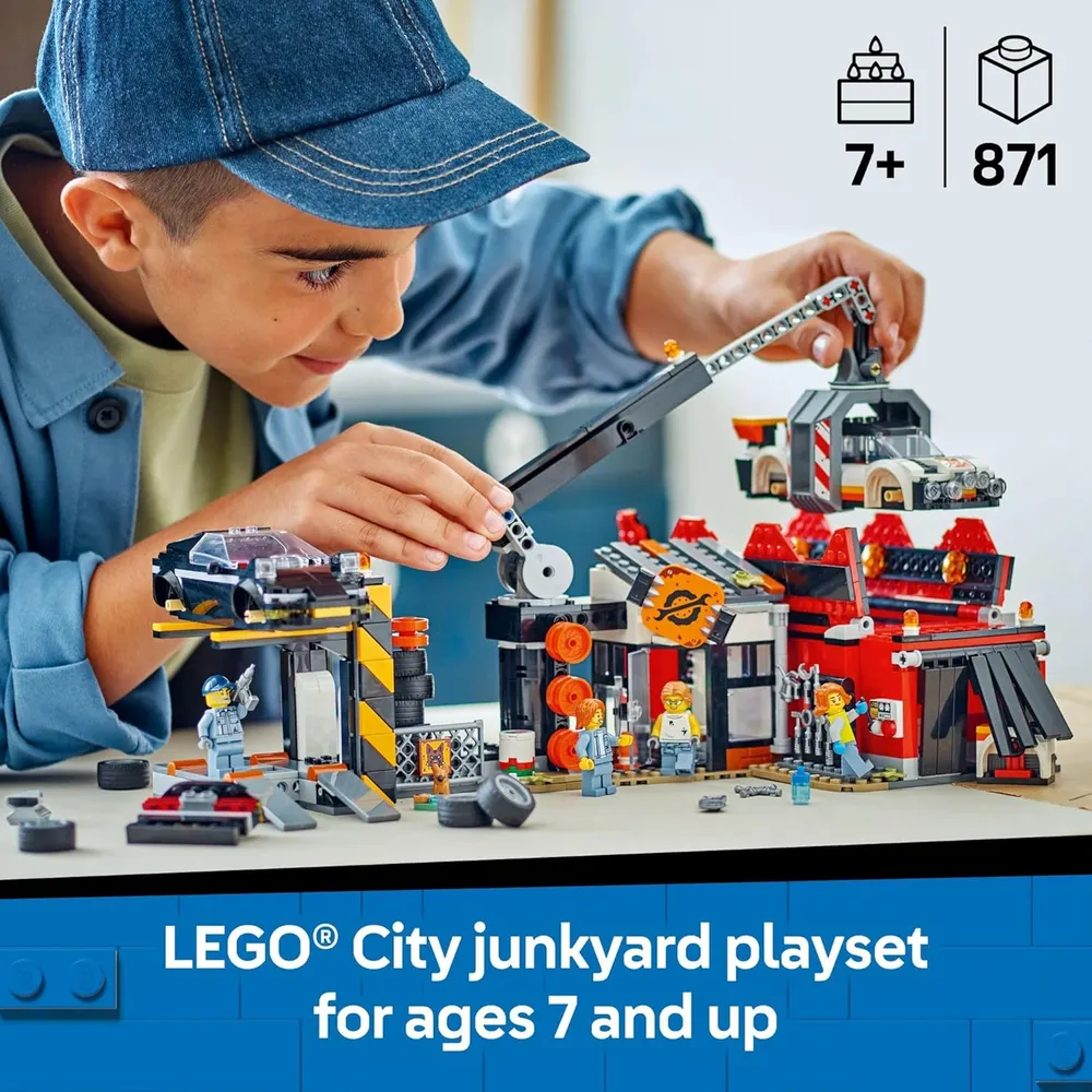 Lego City Desguace con coches, set educativo y figuras de juego