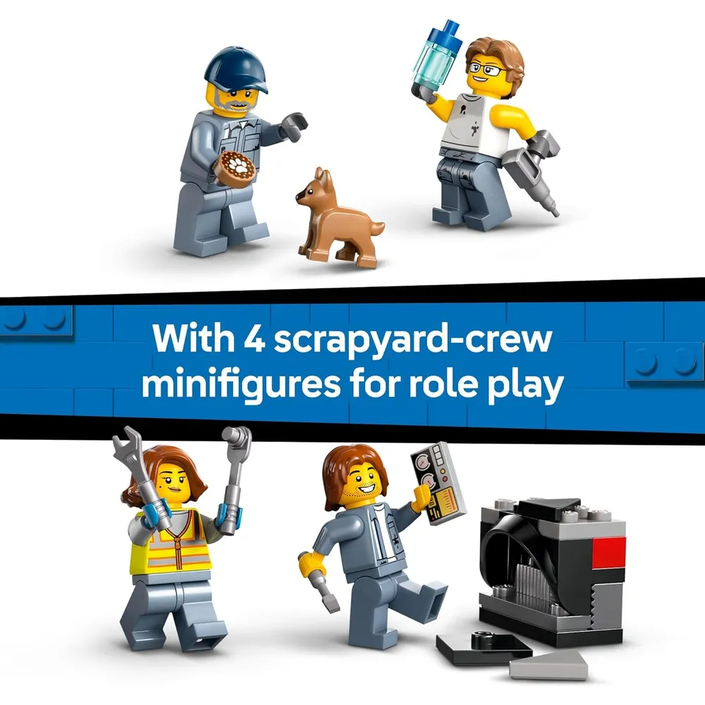 Lego City Desguace con coches, set educativo y figuras de juego
