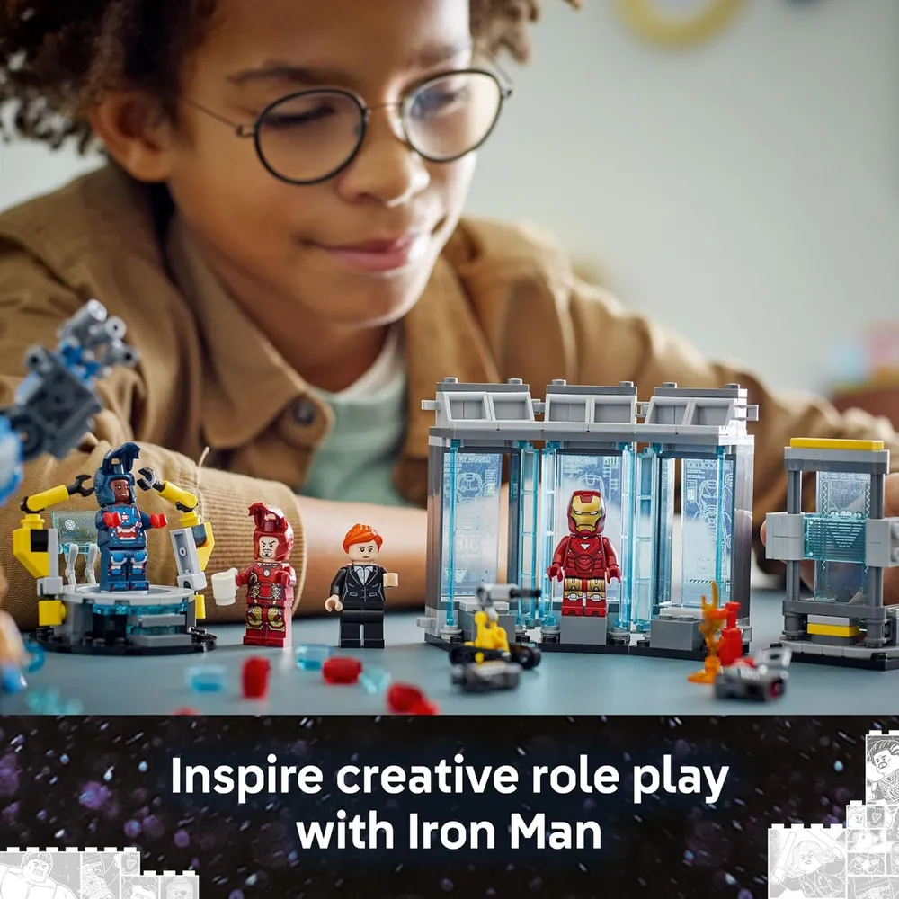LEGO MARVEL LABORATORIO DE IRON MAN CON MINIFIGURAS