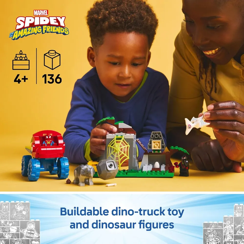 Lego Marvel Spidey y amigos: Spidey Dino Crawler Rescue, set preescolar