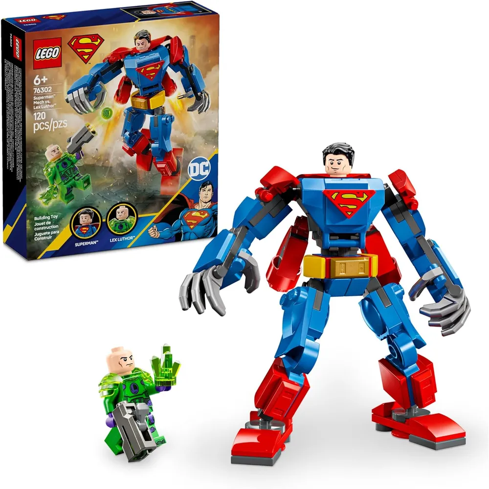 Lego DC Superman Mech vs Lex Luthor, set de construcción y figura de acción
