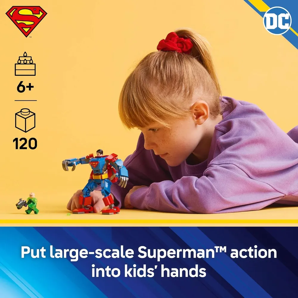 Lego DC Superman Mech vs Lex Luthor, set de construcción y figura de acción