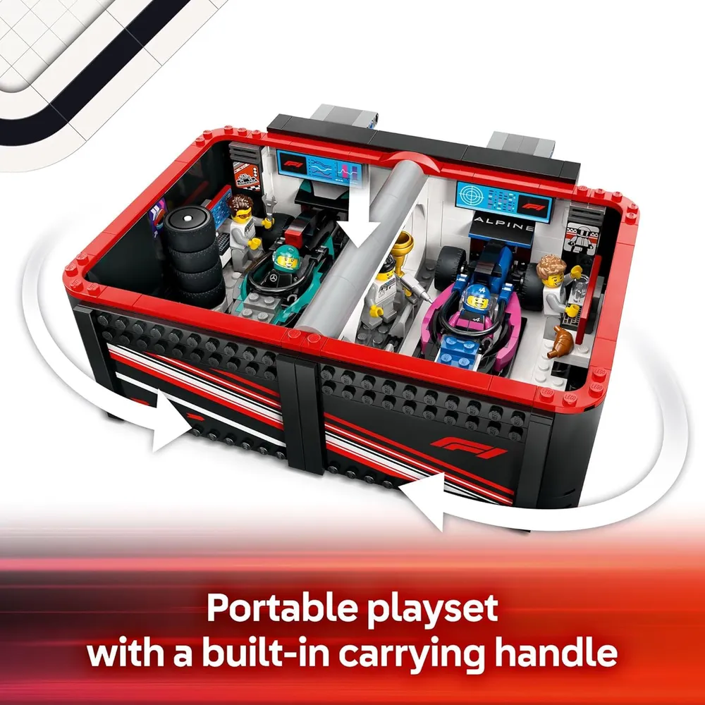 Lego City F1 Garage con coches Mercedes-AMG y Alpine, set de construcción