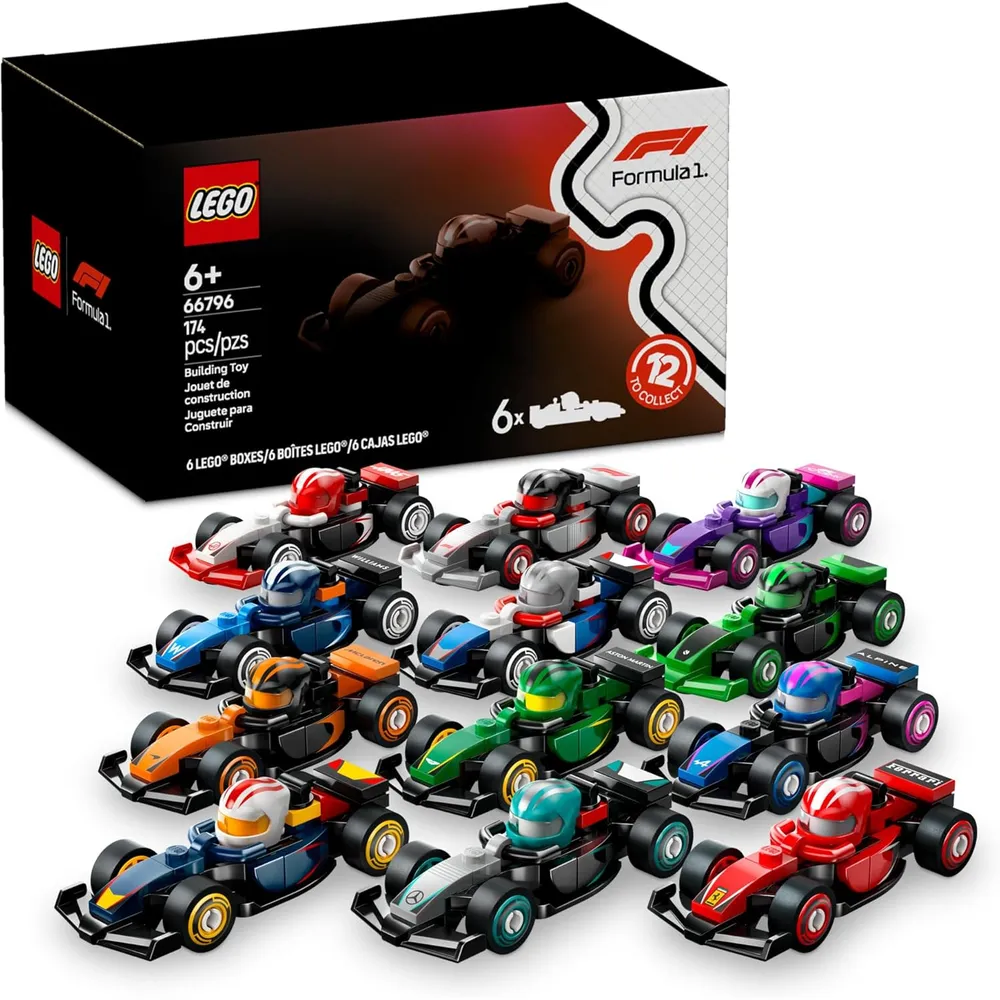 Lego F1 Pack 6 coches de carreras coleccionables, caja sorpresa para niños