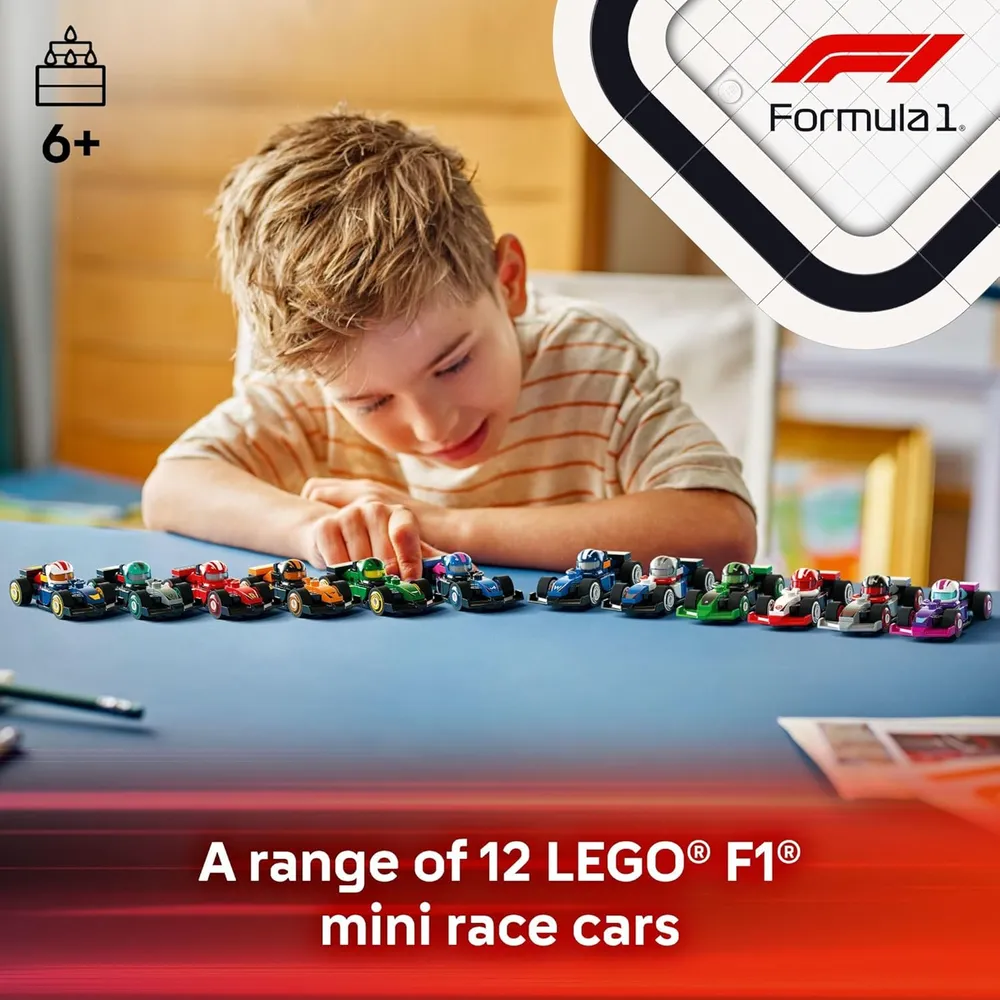 Lego F1 Pack 6 coches de carreras coleccionables, caja sorpresa para niños