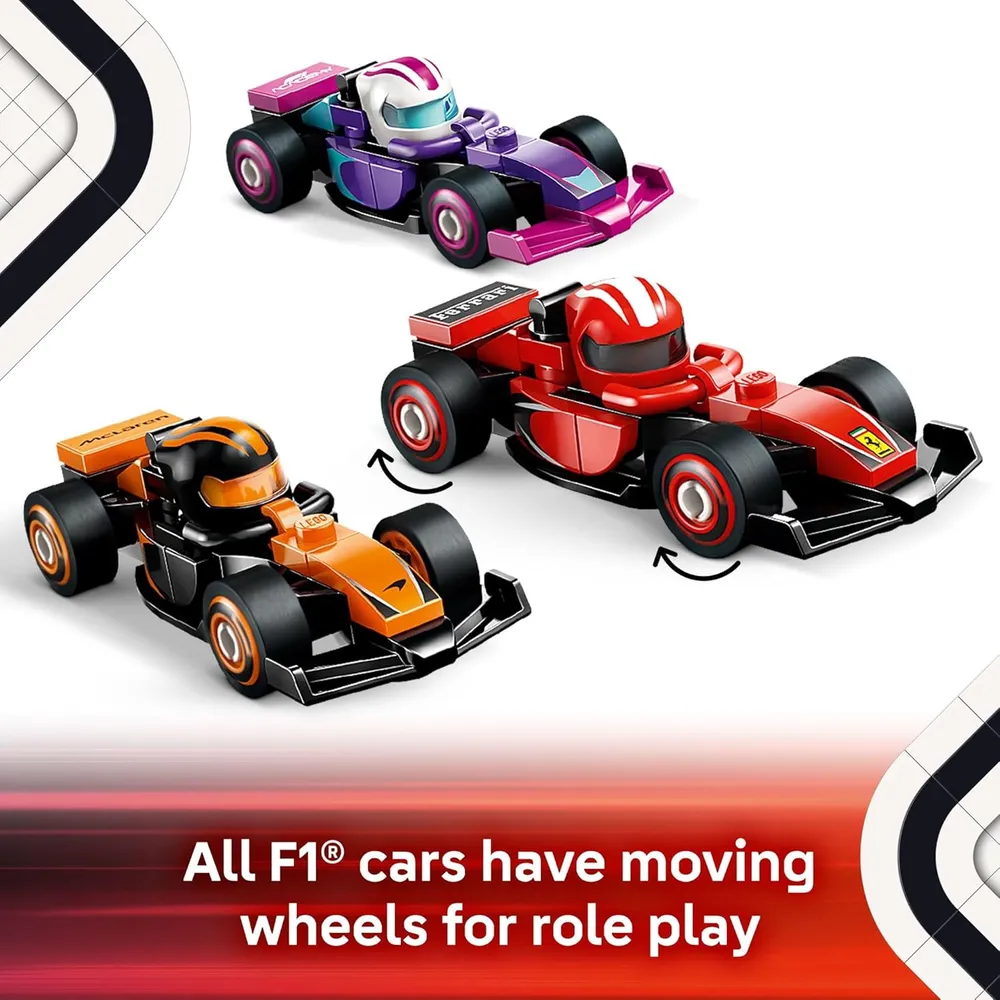 Lego F1 Pack 6 coches de carreras coleccionables, caja sorpresa para niños