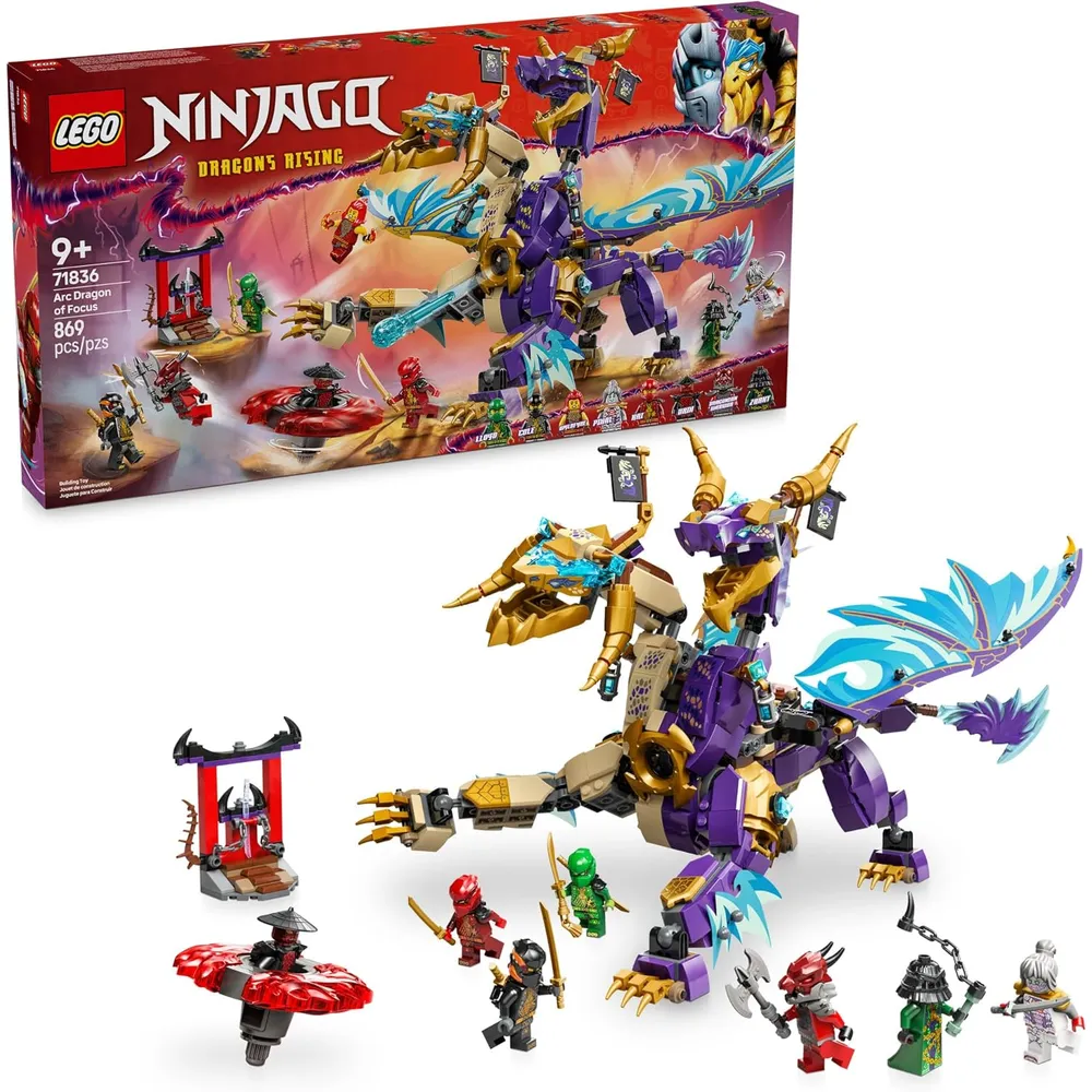 LEGO NINJAGO ARCO DEL DRAGÓN DE ENFOQUE CON 8 MINIFIGURAS