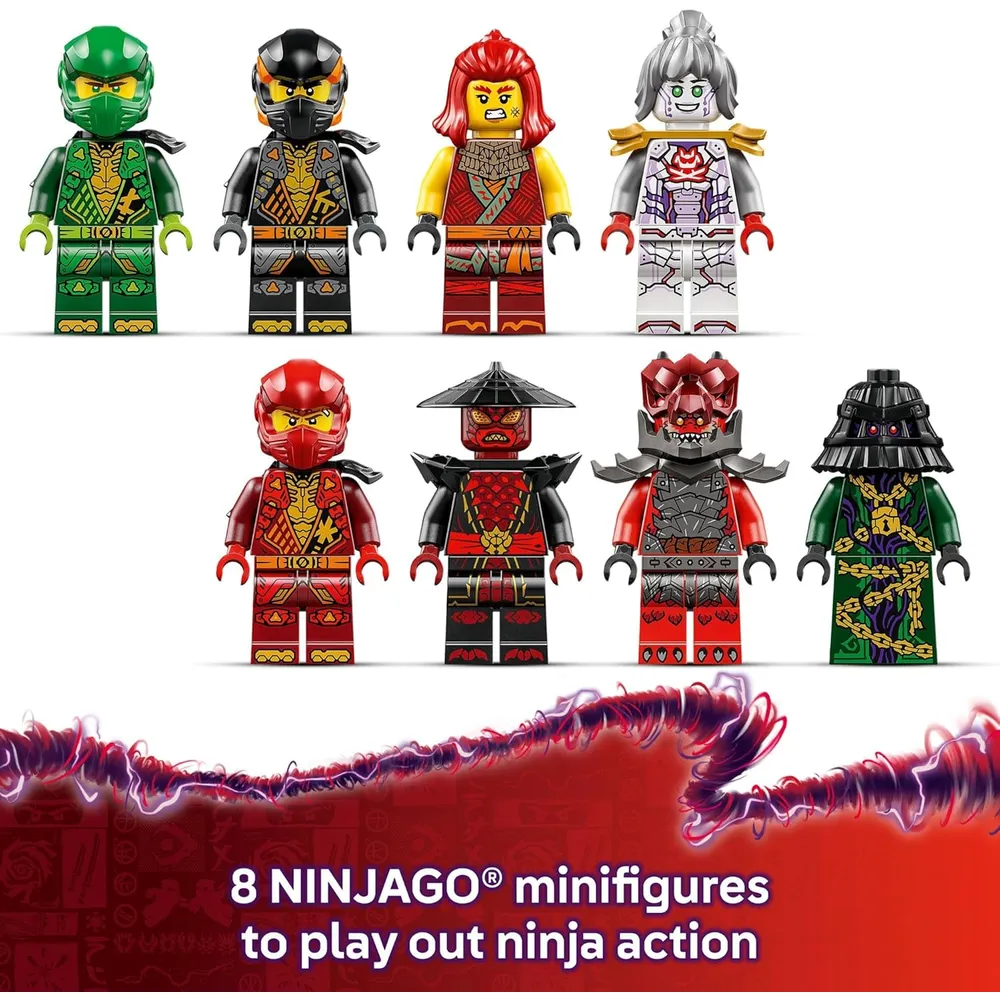 LEGO NINJAGO ARCO DEL DRAGÓN DE ENFOQUE CON 8 MINIFIGURAS