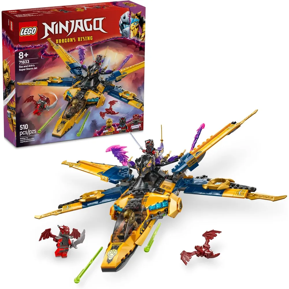Lego Ninjago Super Storm Jet de Ras y Arin con dron y 3 minifiguras