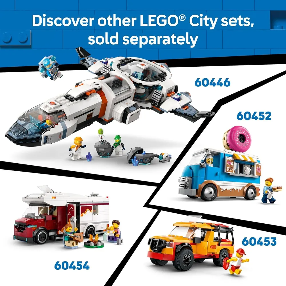 Lego City Camión de rescate de playa con 2 minifiguras y tiburón de juguete