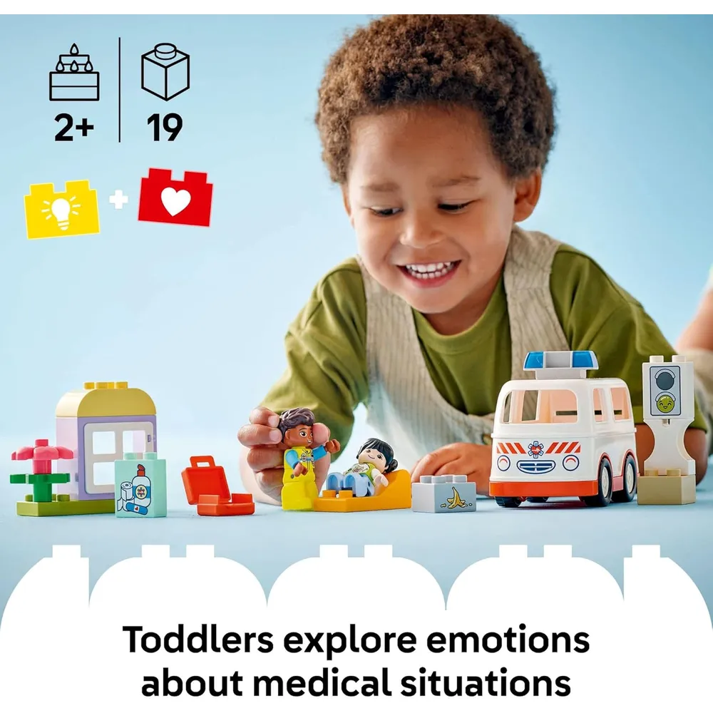 Lego Duplo Town Ambulancia y Conductor, juego educativo de simulación