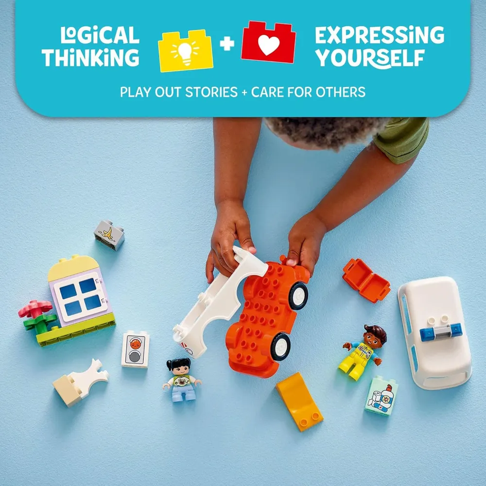Lego Duplo Town Ambulancia y Conductor, juego educativo de simulación