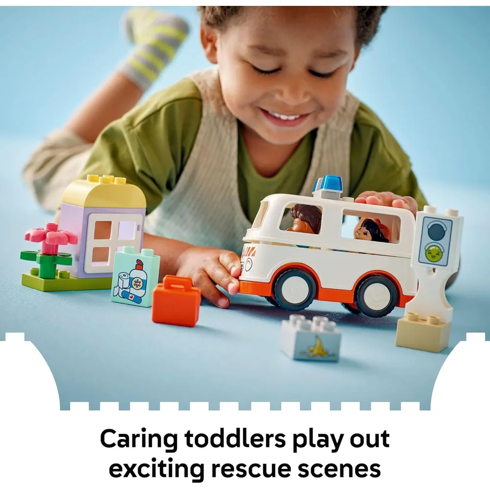 Lego Duplo Town Ambulancia y Conductor, juego educativo de simulación