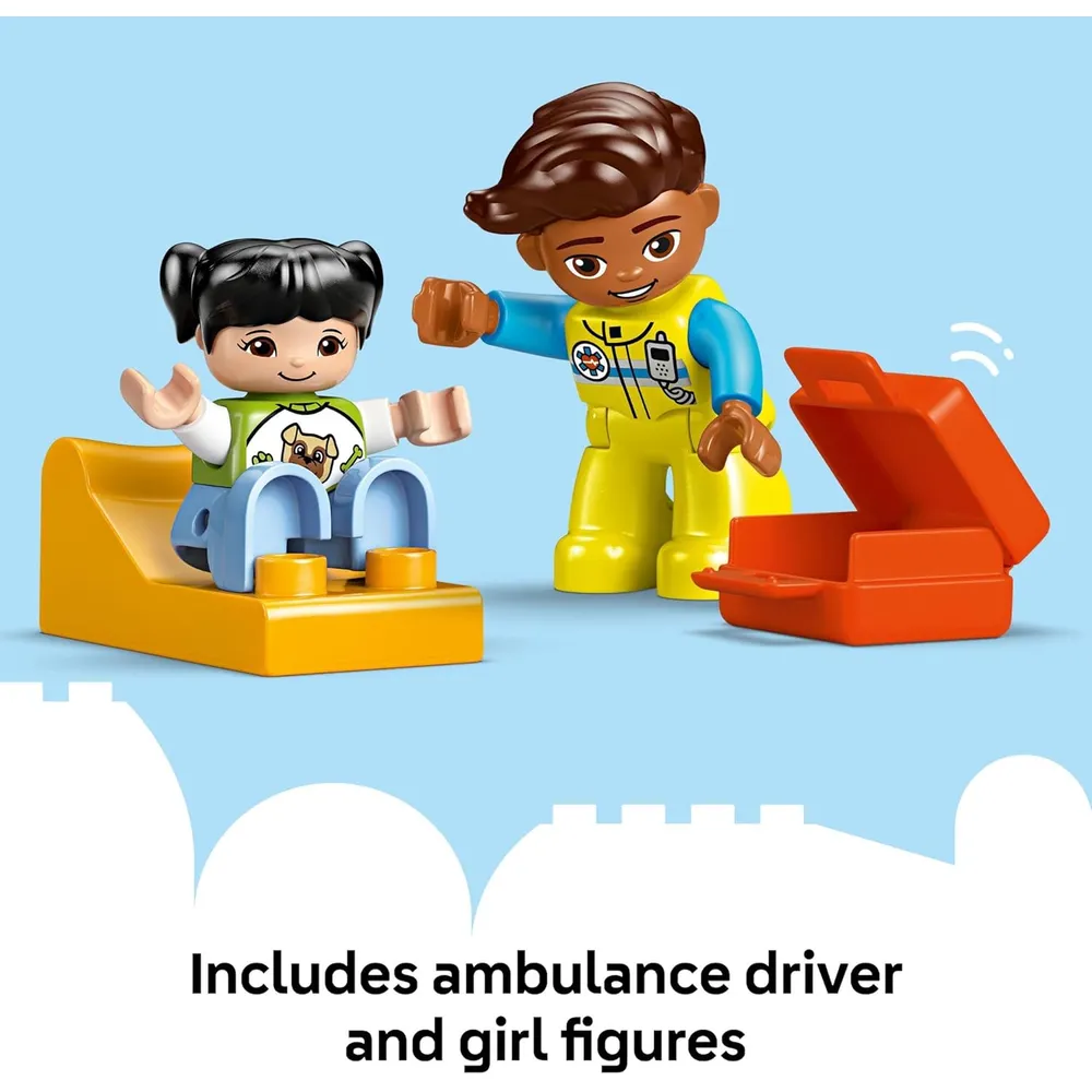 Lego Duplo Town Ambulancia y Conductor, juego educativo de simulación