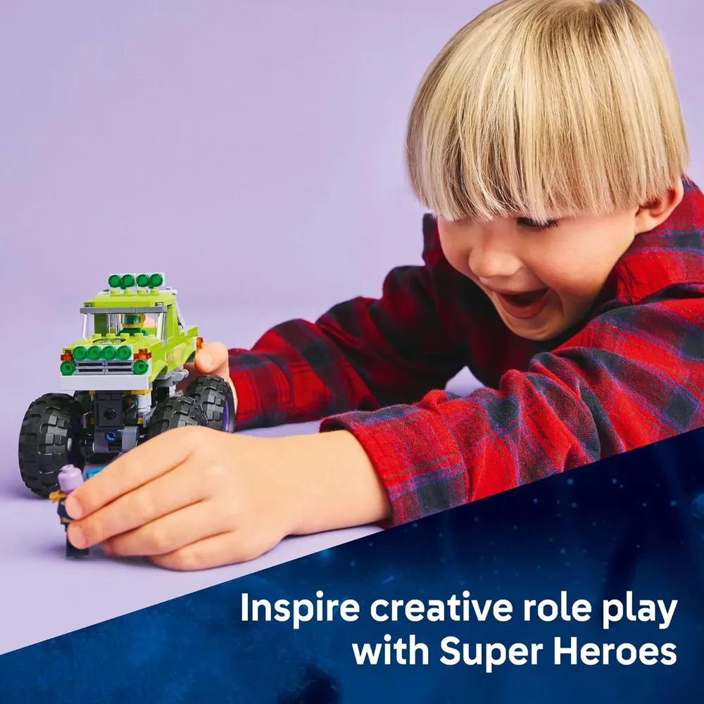 Lego Marvel Hulk Camión vs Thanos, camión monstruo con minifiguras
