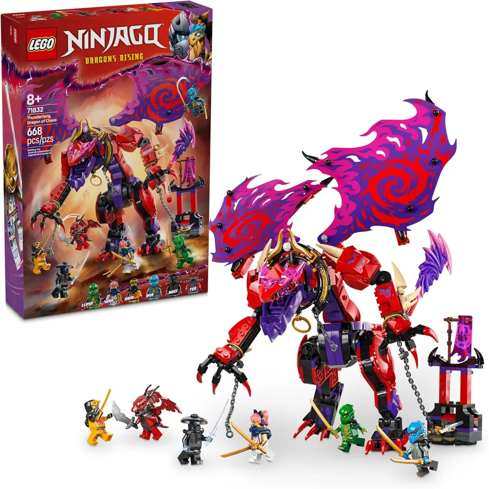 LEGO NINJAGO DRAGÓN COLMILLO DE TRUENO DEL CAOS CON 6 MINIFIGURAS