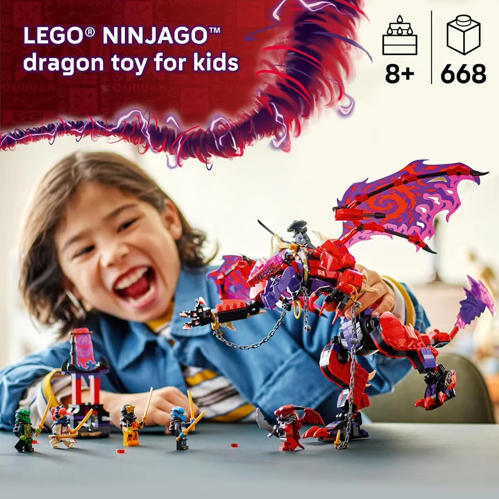 LEGO NINJAGO DRAGÓN COLMILLO DE TRUENO DEL CAOS CON 6 MINIFIGURAS