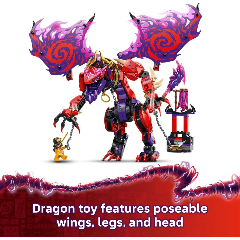 LEGO NINJAGO DRAGÓN COLMILLO DE TRUENO DEL CAOS CON 6 MINIFIGURAS