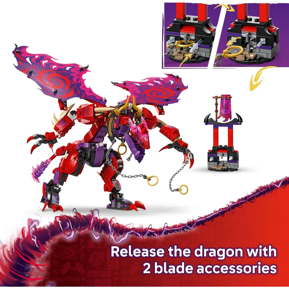 LEGO NINJAGO DRAGÓN COLMILLO DE TRUENO DEL CAOS CON 6 MINIFIGURAS