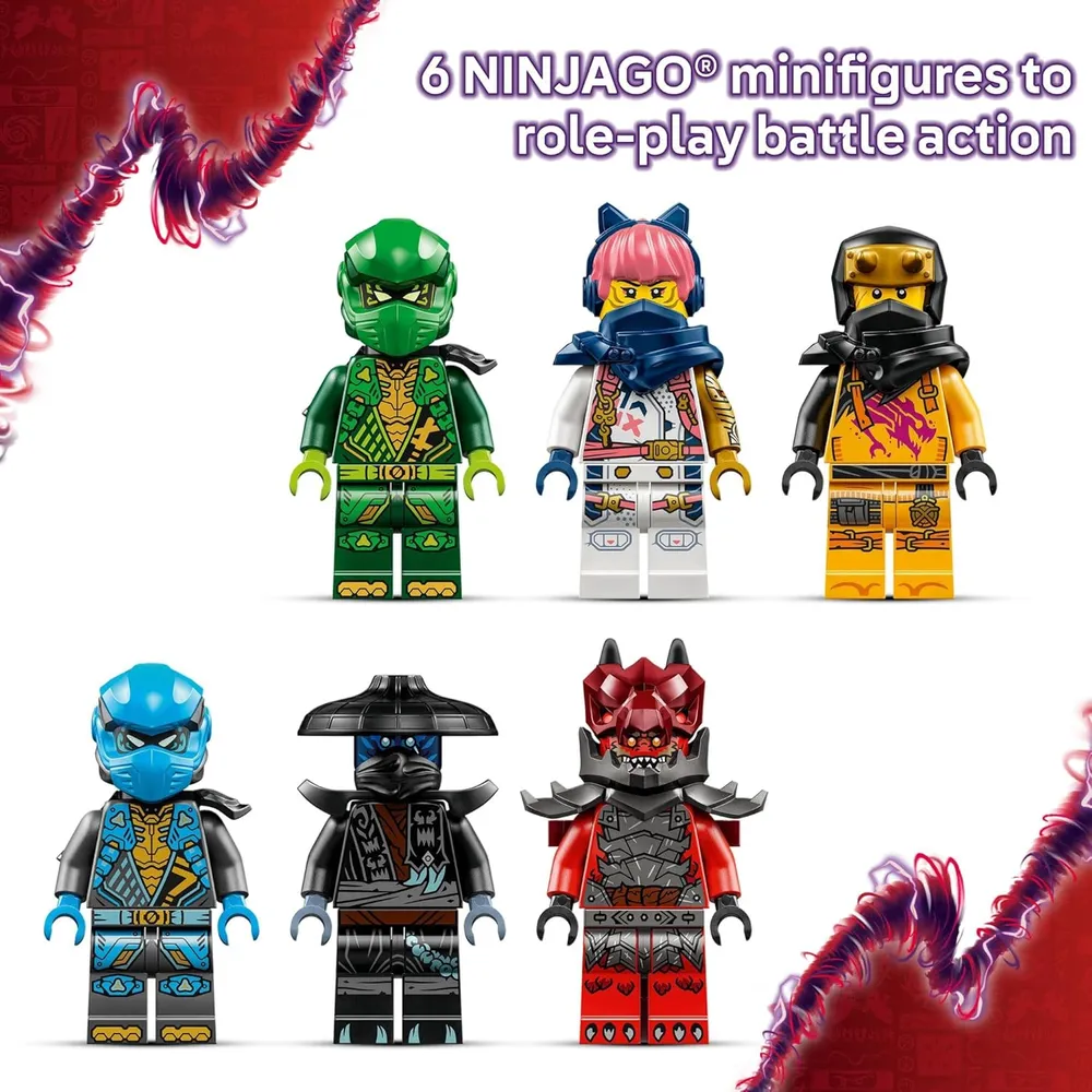 LEGO NINJAGO DRAGÓN COLMILLO DE TRUENO DEL CAOS CON 6 MINIFIGURAS