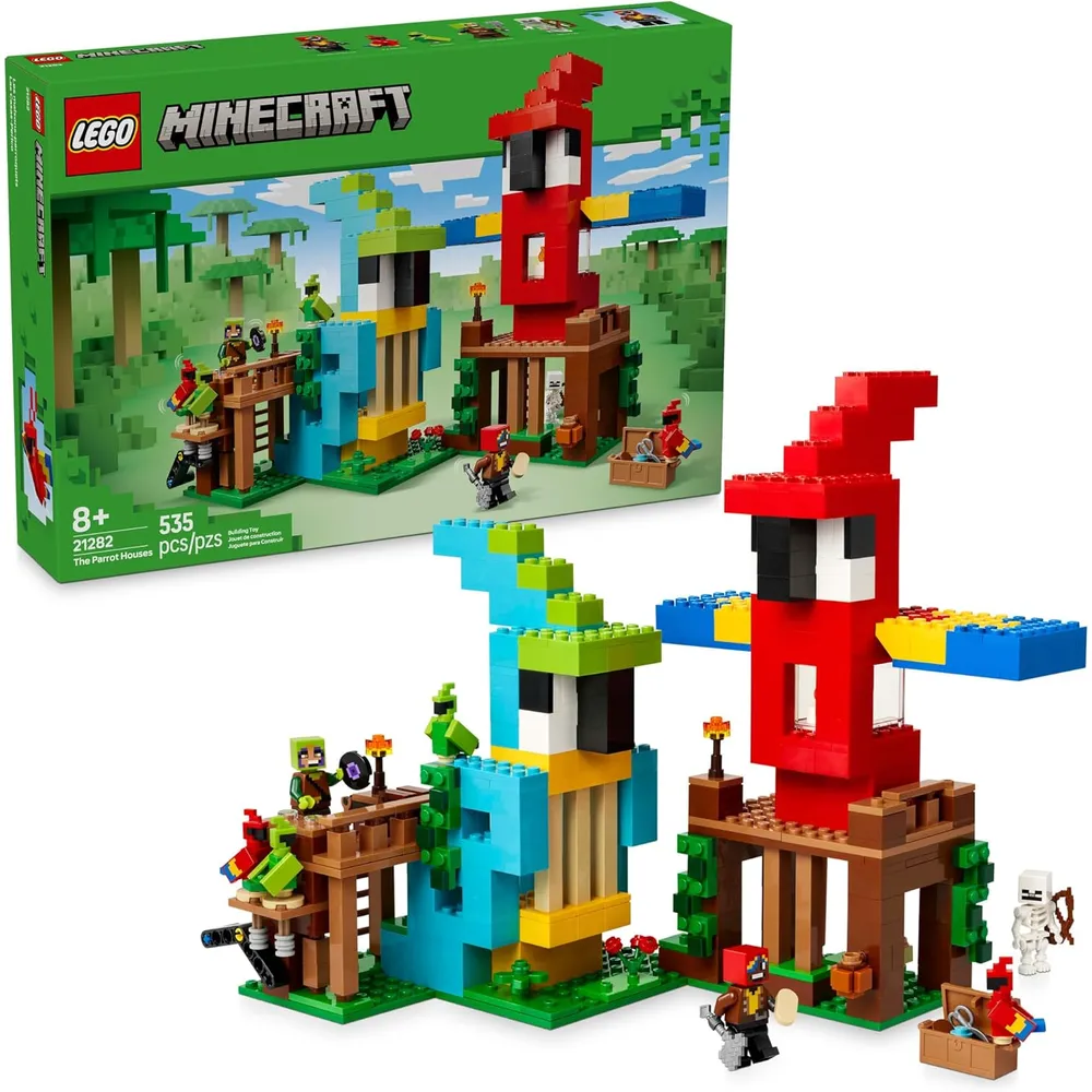 Lego Minecraft Casas para loros, minifiguras y accesorios de juego