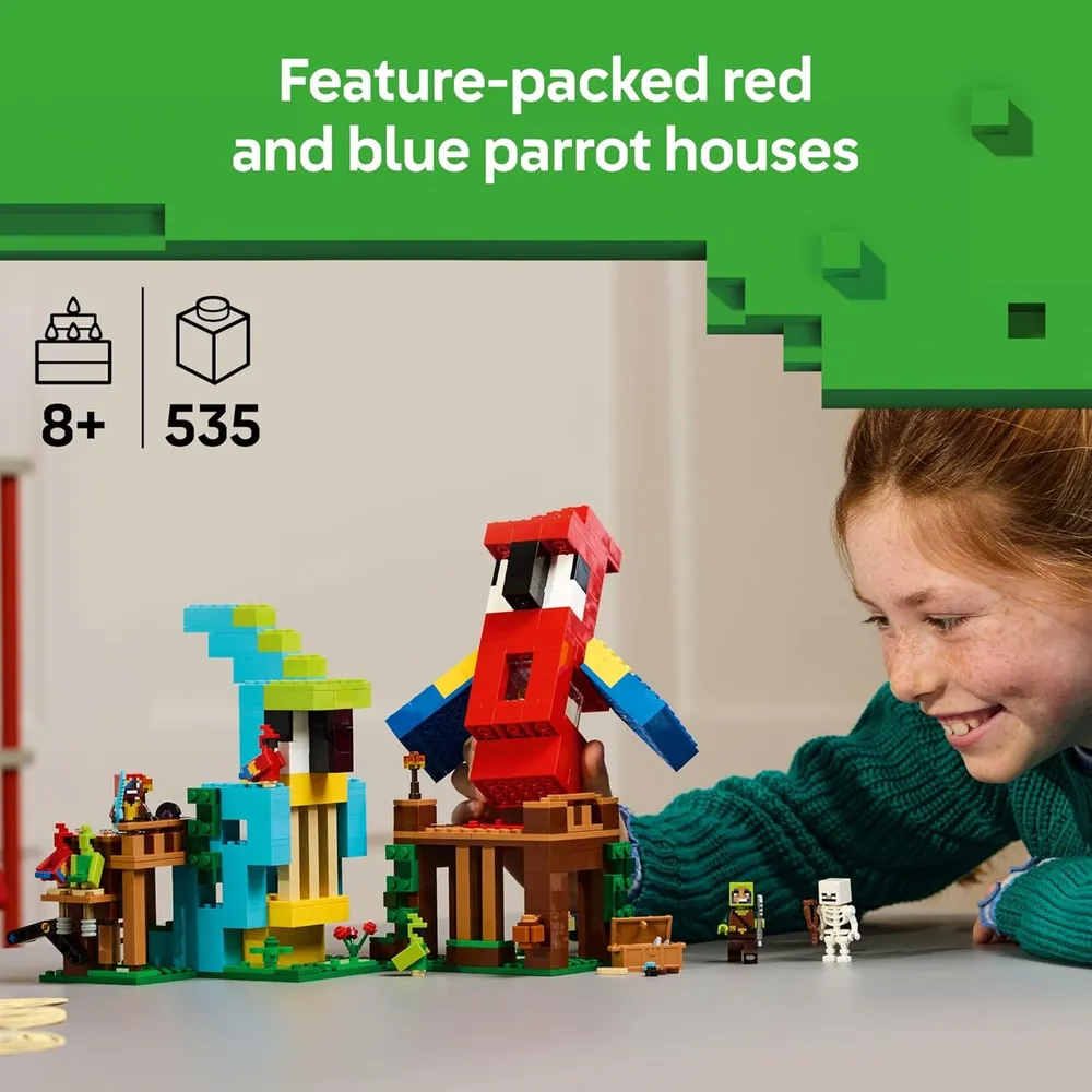 Lego Minecraft Casas para loros, minifiguras y accesorios de juego