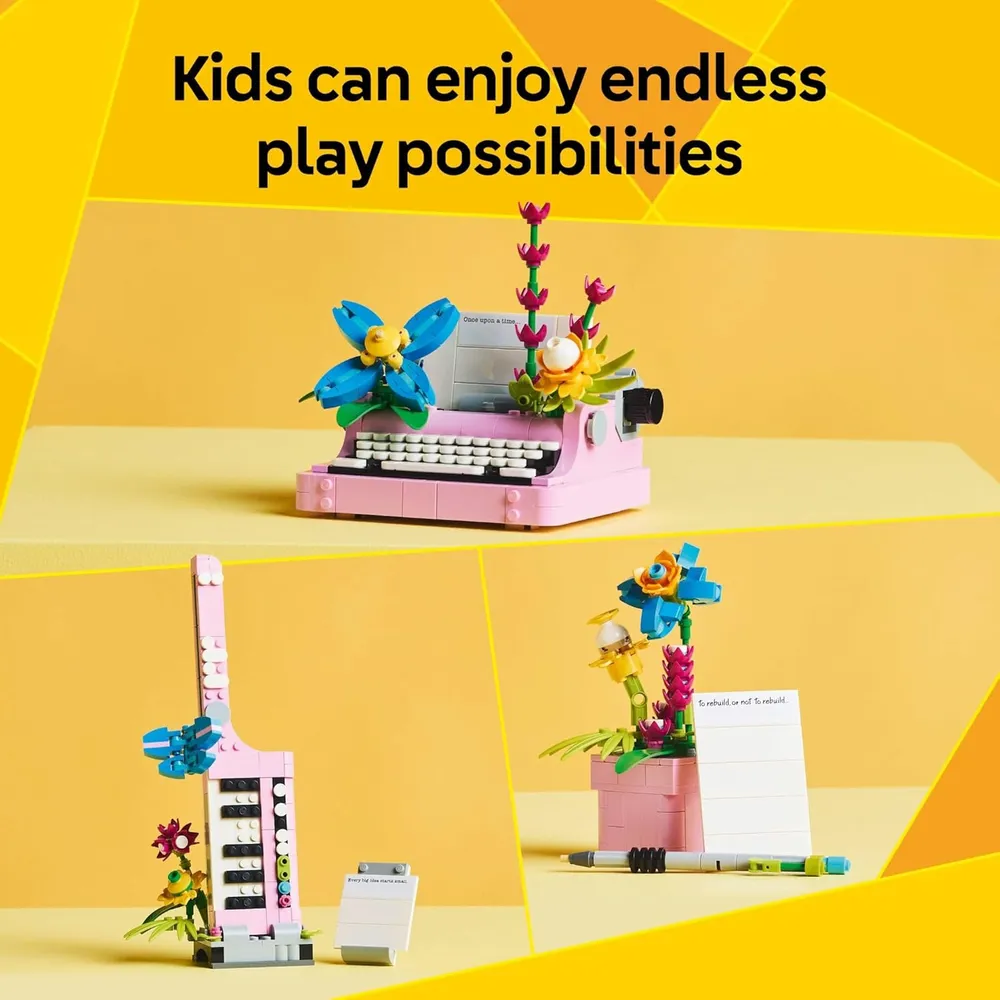 LEGO CREATOR 3 EN 1 MÁQUINA DE ESCRIBIR CON FLORES