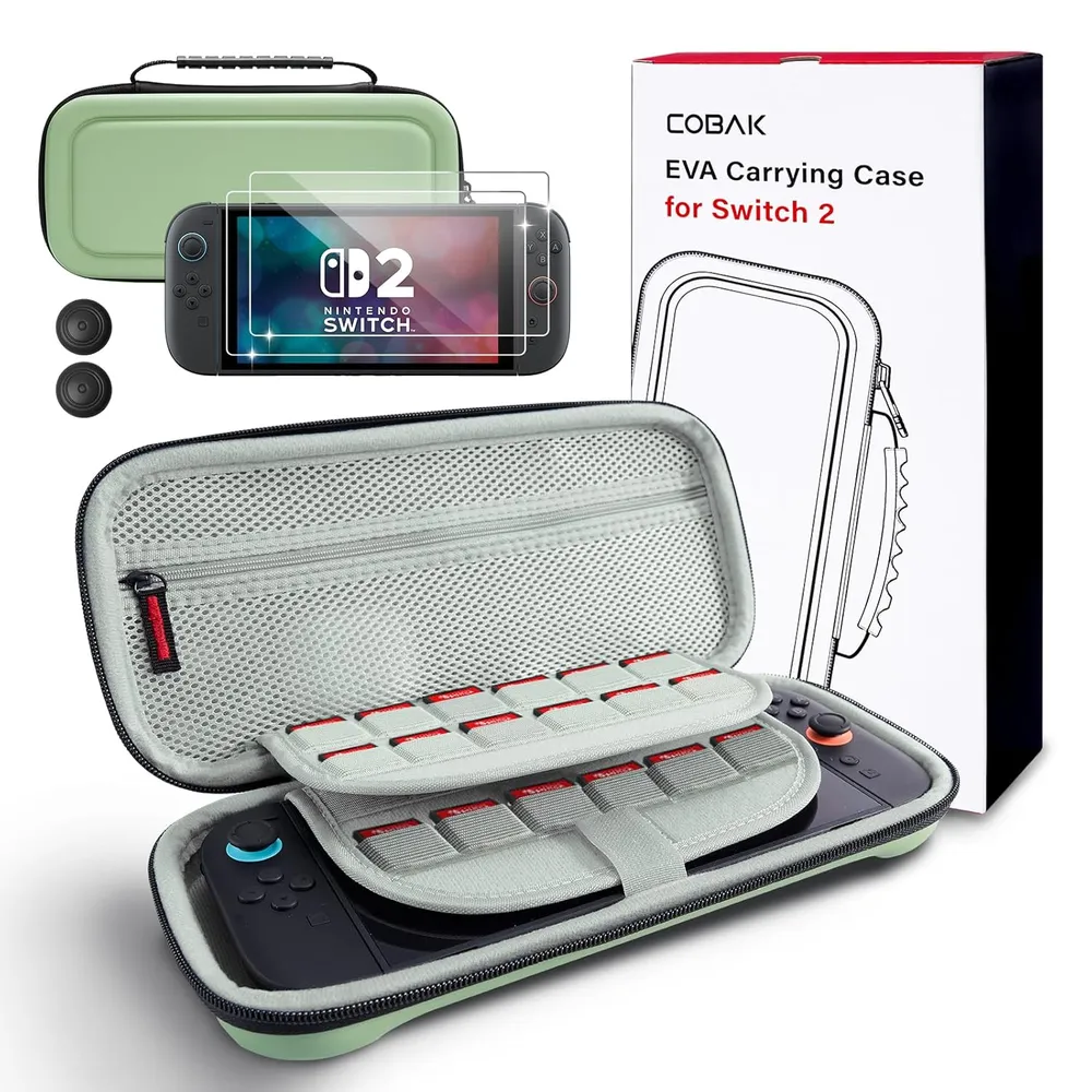 Estuche de Viaje Gran Capacidad para Nintendo Switch 2 | Verde Matcha