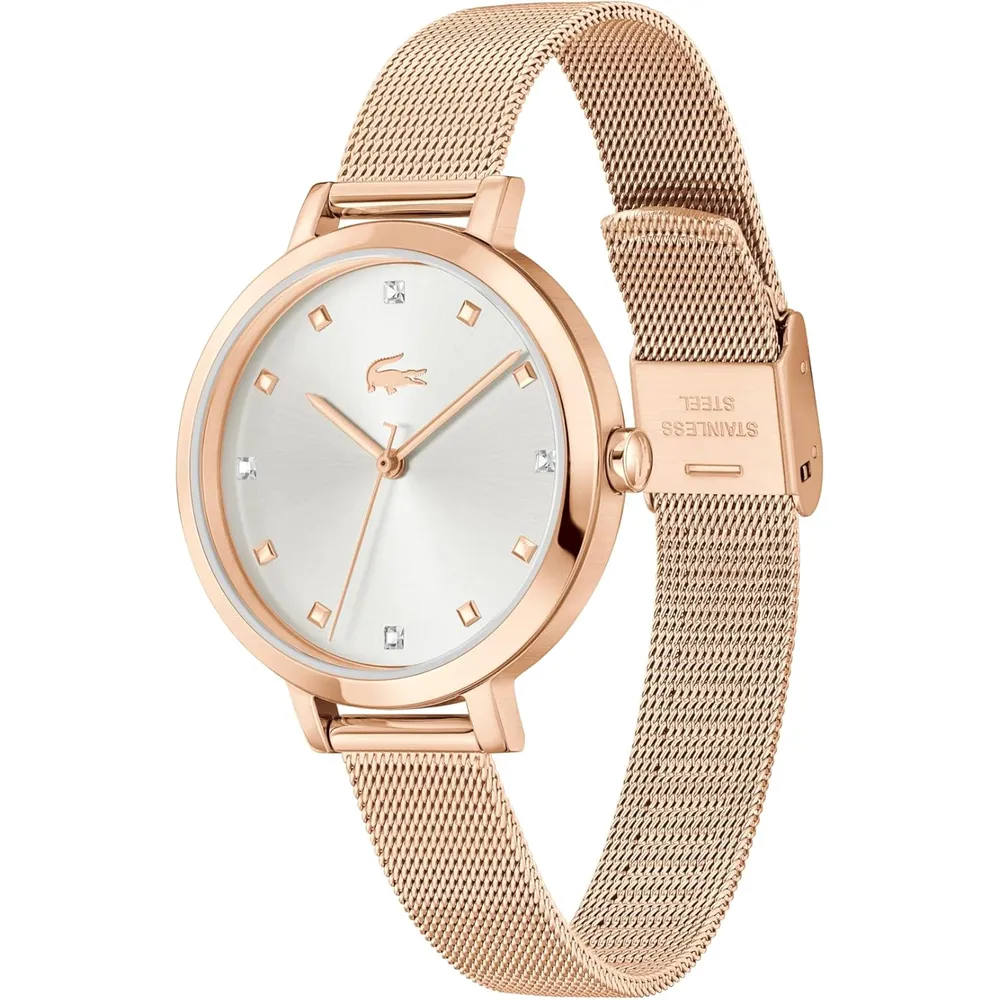 RELOJ LACOSTE RIGA 3H DE CUARZO 34 MM MUJER - CARNATION GOLD MESH