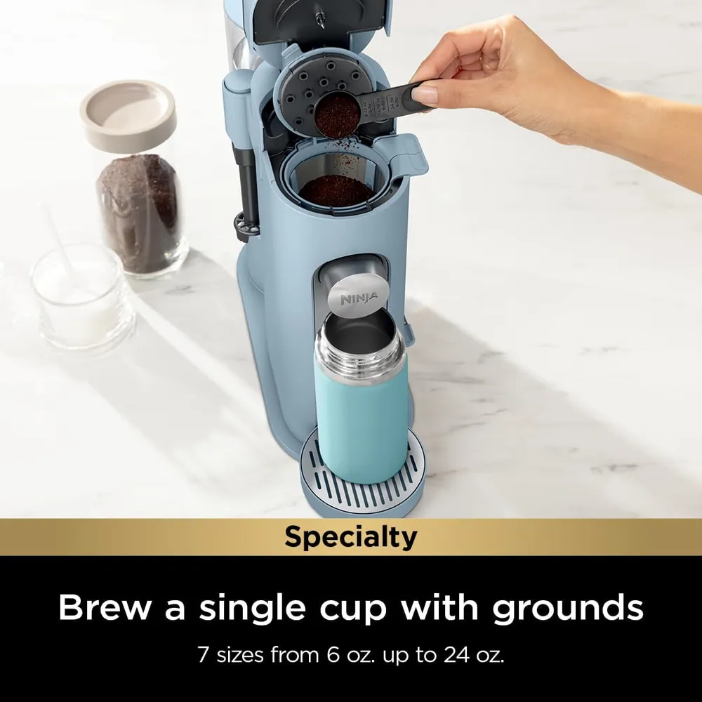 NINJA CAFETERA PODS & GROUNDS XL, ESPUMADOR Y DEPÓSITO 2 L | AZUL VAQUERO