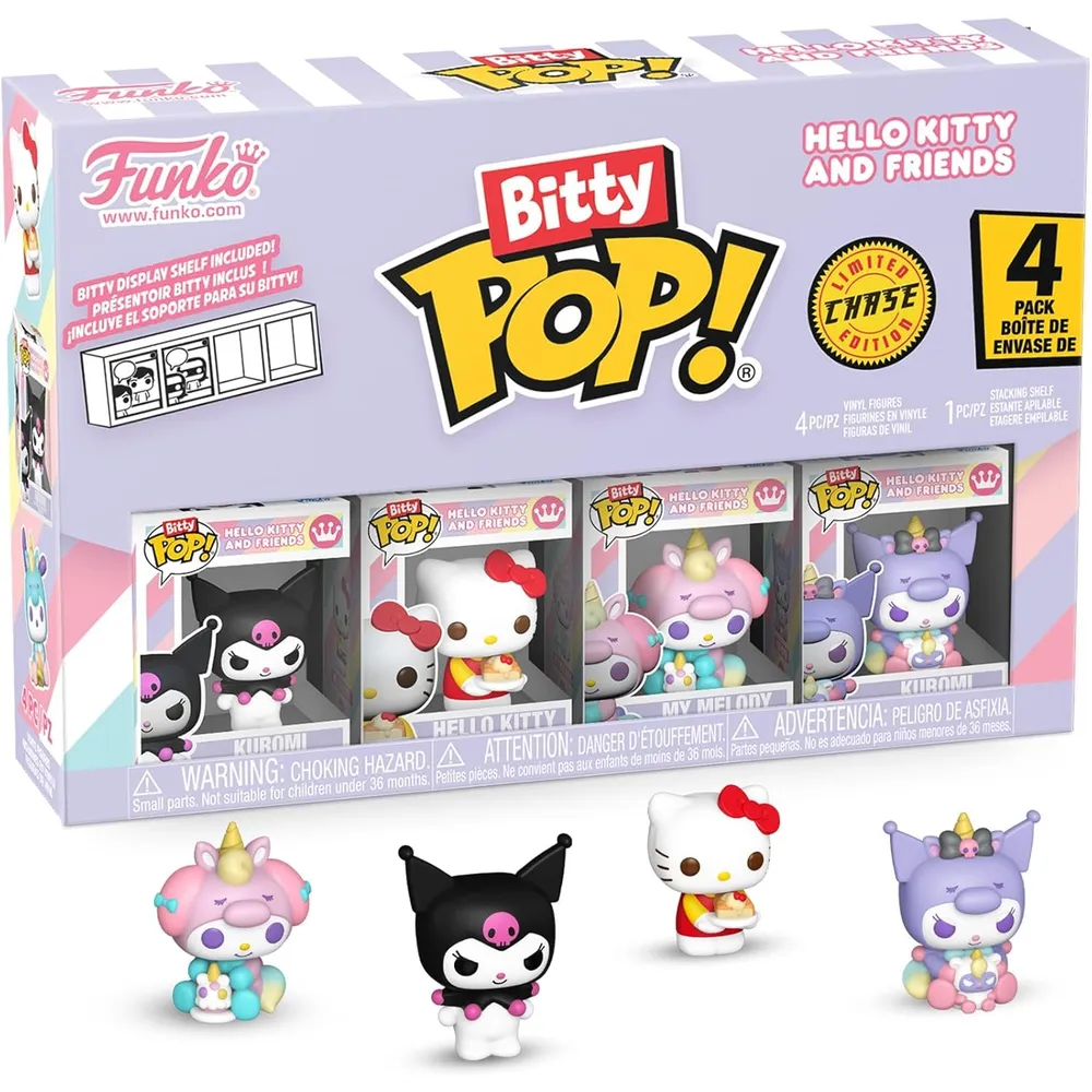 Funko Pop | Pack 4 Bitty de Sanrio (Kuromi, Hello Kitty, My Melody)
