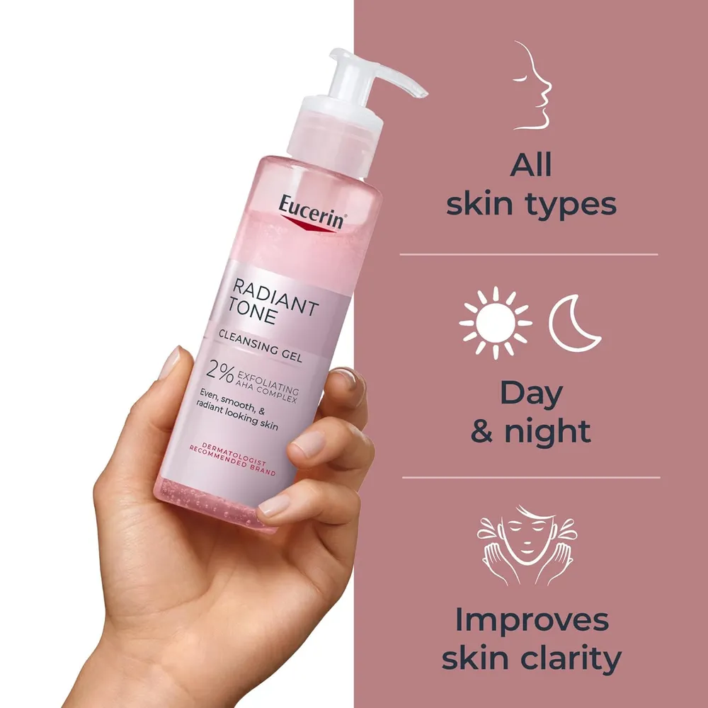 EUCERIN RADIANT TONE GEL LIMPIADOR FACIAL EXFOLIANTE AHA 6.8 FL OZ / 200 ML