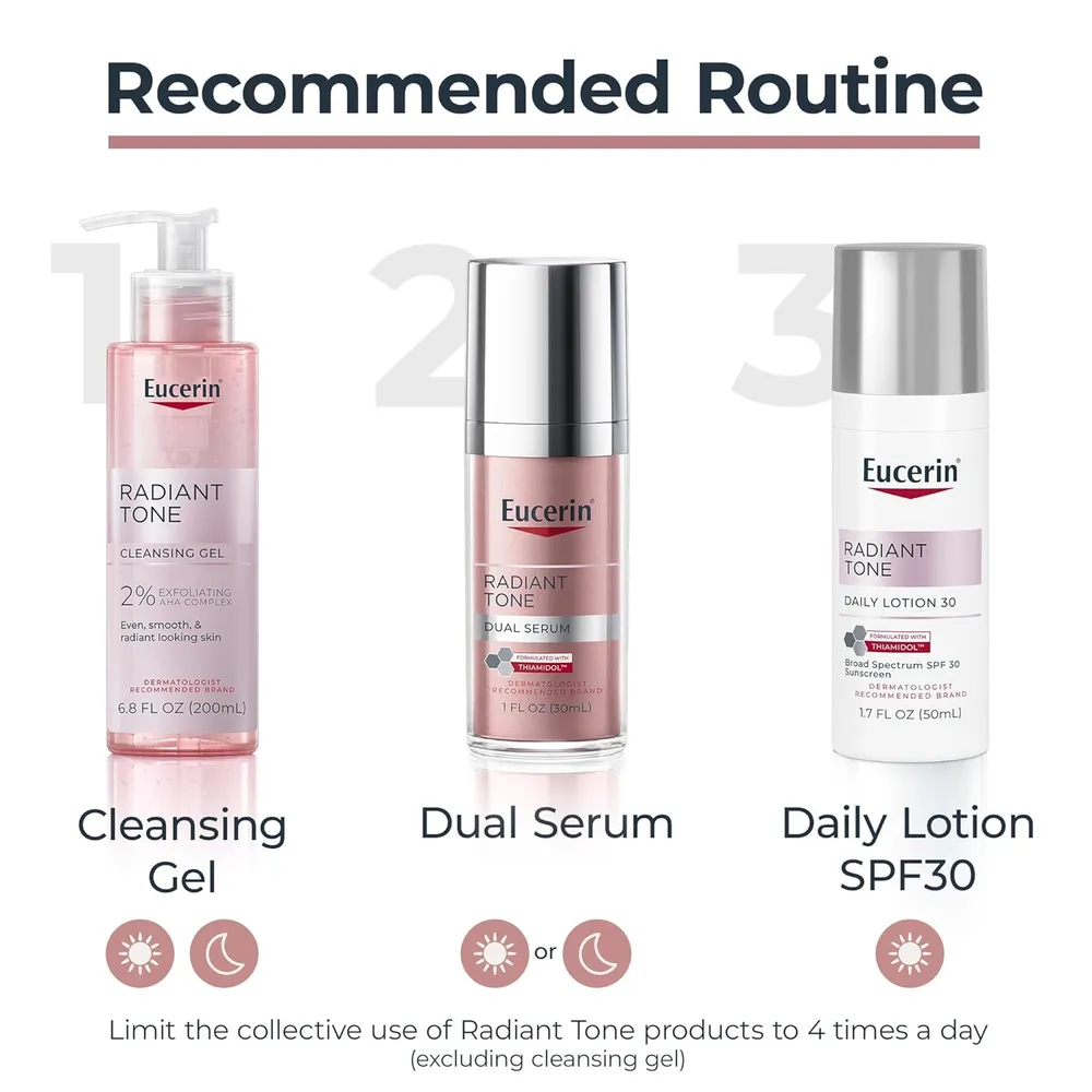 EUCERIN RADIANT TONE GEL LIMPIADOR FACIAL EXFOLIANTE AHA 6.8 FL OZ / 200 ML