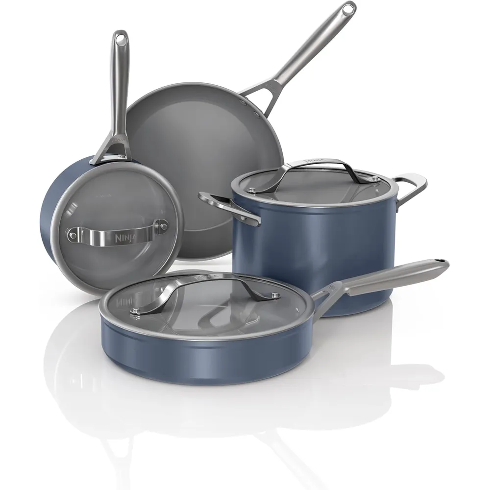 Ninja set cocina CW39007MM Ceramic Pro 7 piezas, cerámica antiadherente | Azul Medianoche