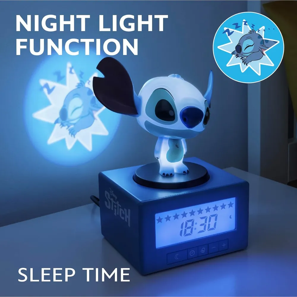 Paladone Stitch, reloj despertador proyector infantil oficial