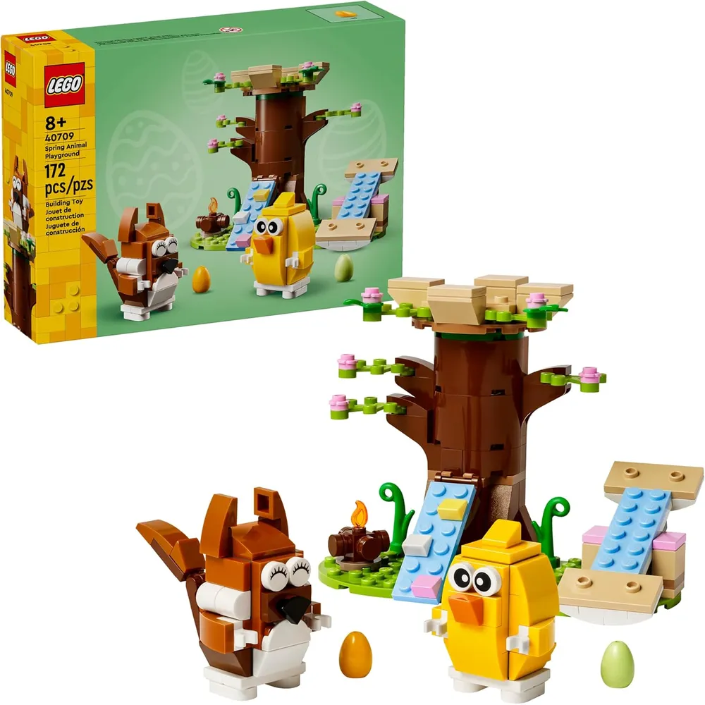 Lego Spring Animal Park, set de construcción con figuras de ardilla y pájaro