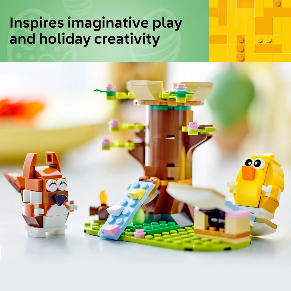 Lego Spring Animal Park, set de construcción con figuras de ardilla y pájaro