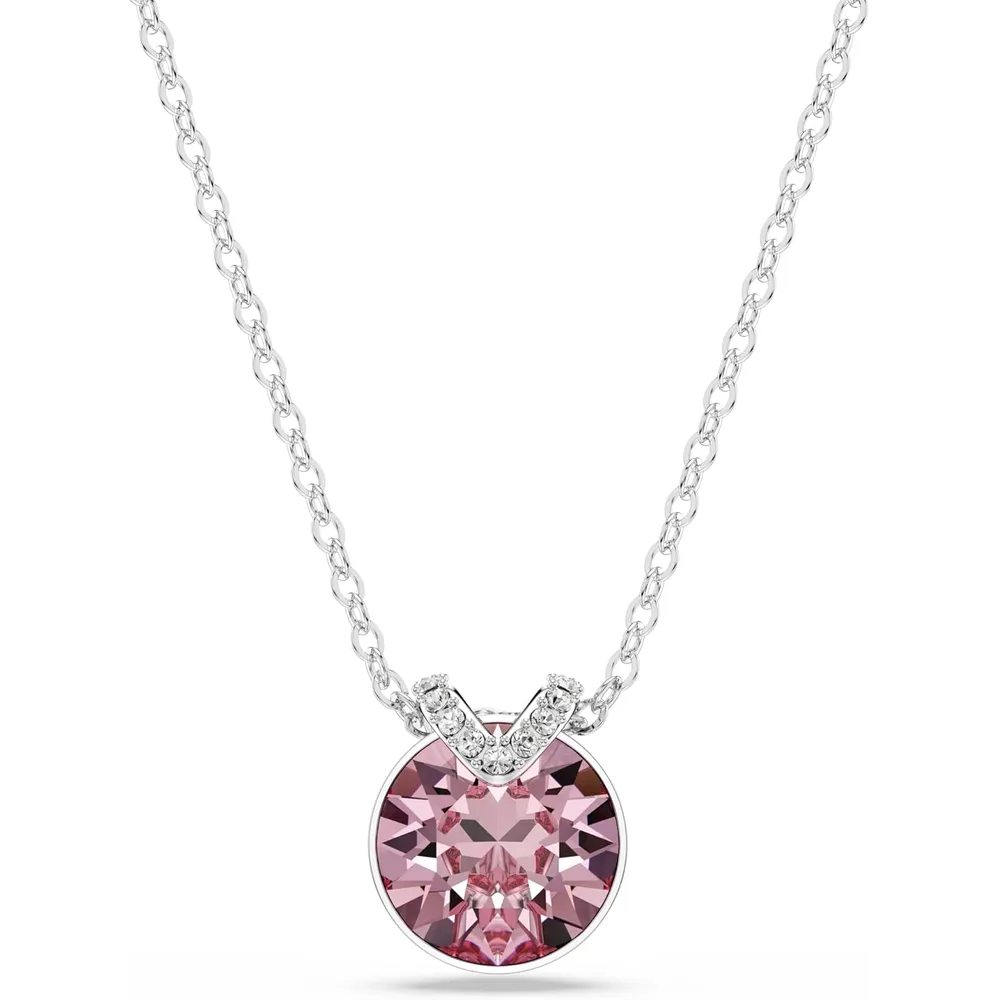 SWAROVSKI COLLAR PENDIENTE CRISTAL ROSA ACABADO RODIO PARA MUJER | ROSA OSCURO