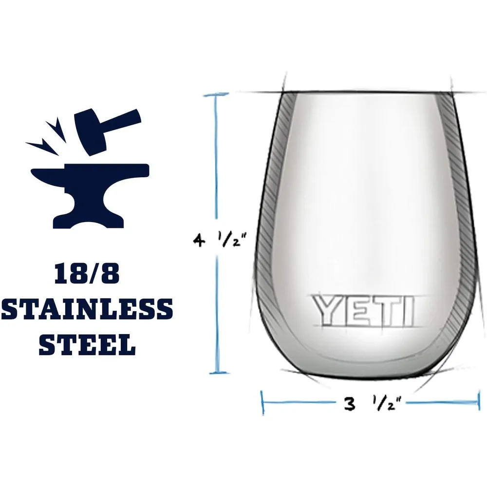 YETI Rambler Juego de vino con 1 enfriador de vino y 2 vasos de vino de 10 oz