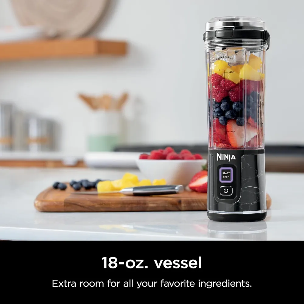 NINJA BLAST LICUADORA PORTÁTIL INALÁMBRICA 500 ML / 17 OZ | NEGRO MÁRMOL