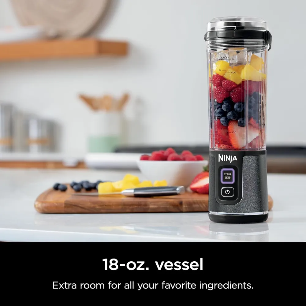 NINJA BLAST LICUADORA PORTÁTIL INALÁMBRICA 500 ML | NEGRO BRILLANTE