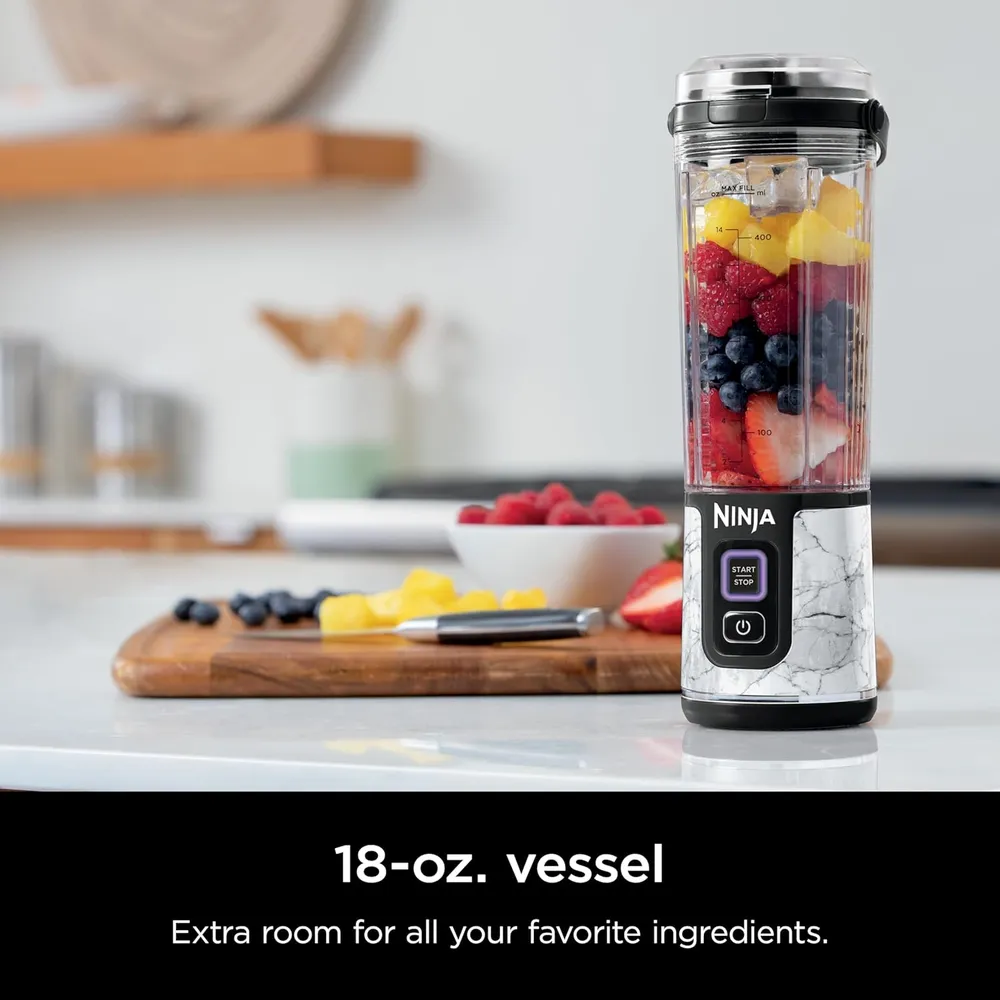 NINJA BLAST LICUADORA PORTÁTIL INALÁMBRICA 500 ML | BLANCO MÁRMOL
