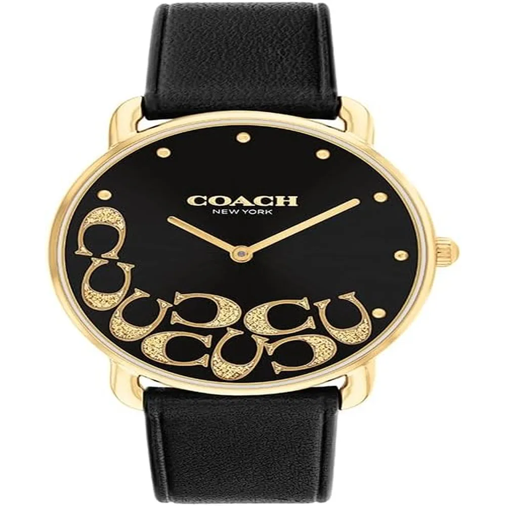 COACH Reloj Elliot Diseño elegante con Scatter C's Estilo atemporal Resistente al agua 36mm | Oro - Negro