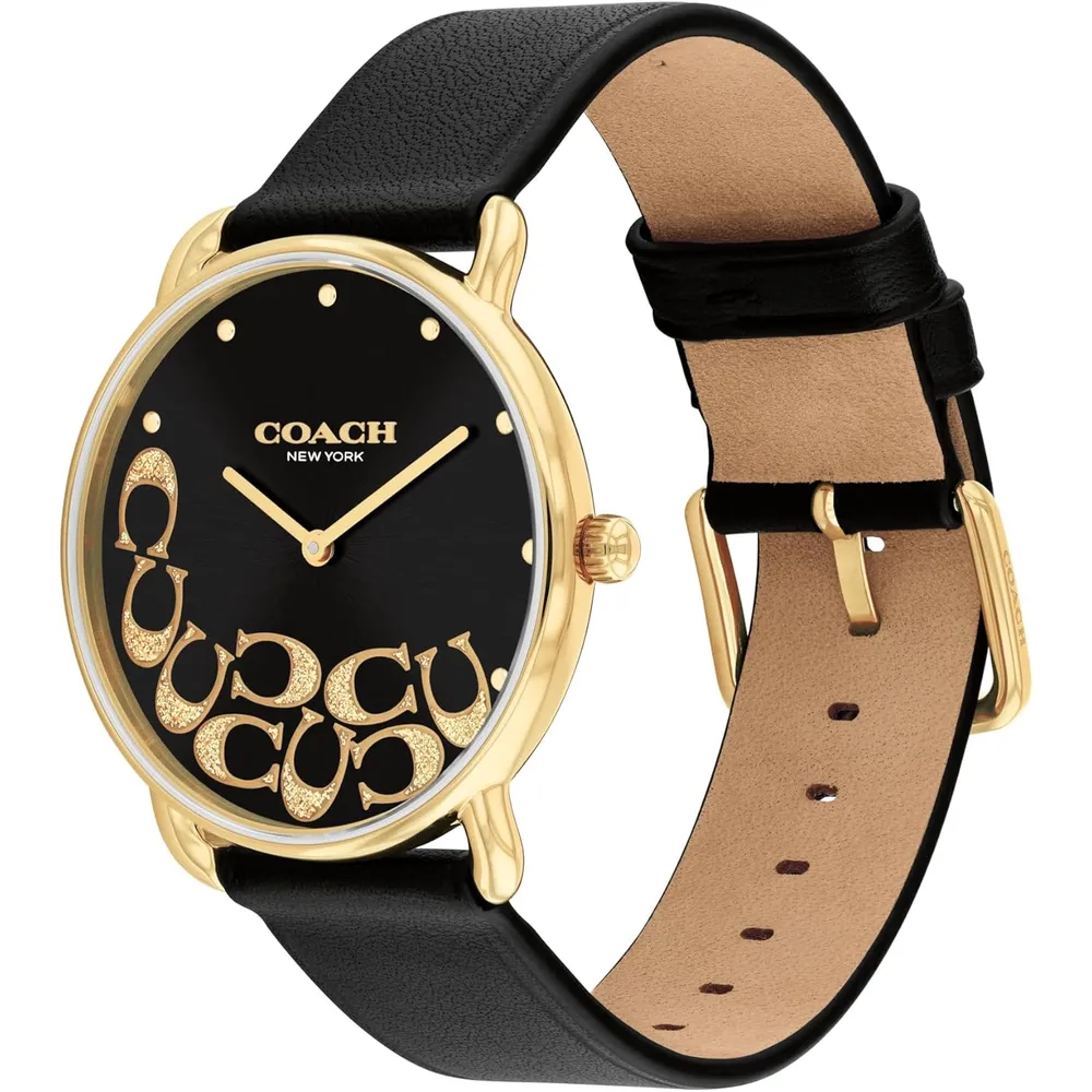 COACH Reloj Elliot Diseño elegante con Scatter C's Estilo atemporal Resistente al agua 36mm | Oro - Negro