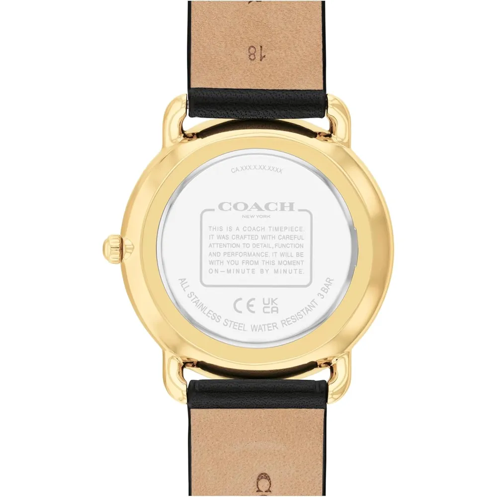 COACH Reloj Elliot Diseño elegante con Scatter C's Estilo atemporal Resistente al agua 36mm | Oro - Negro