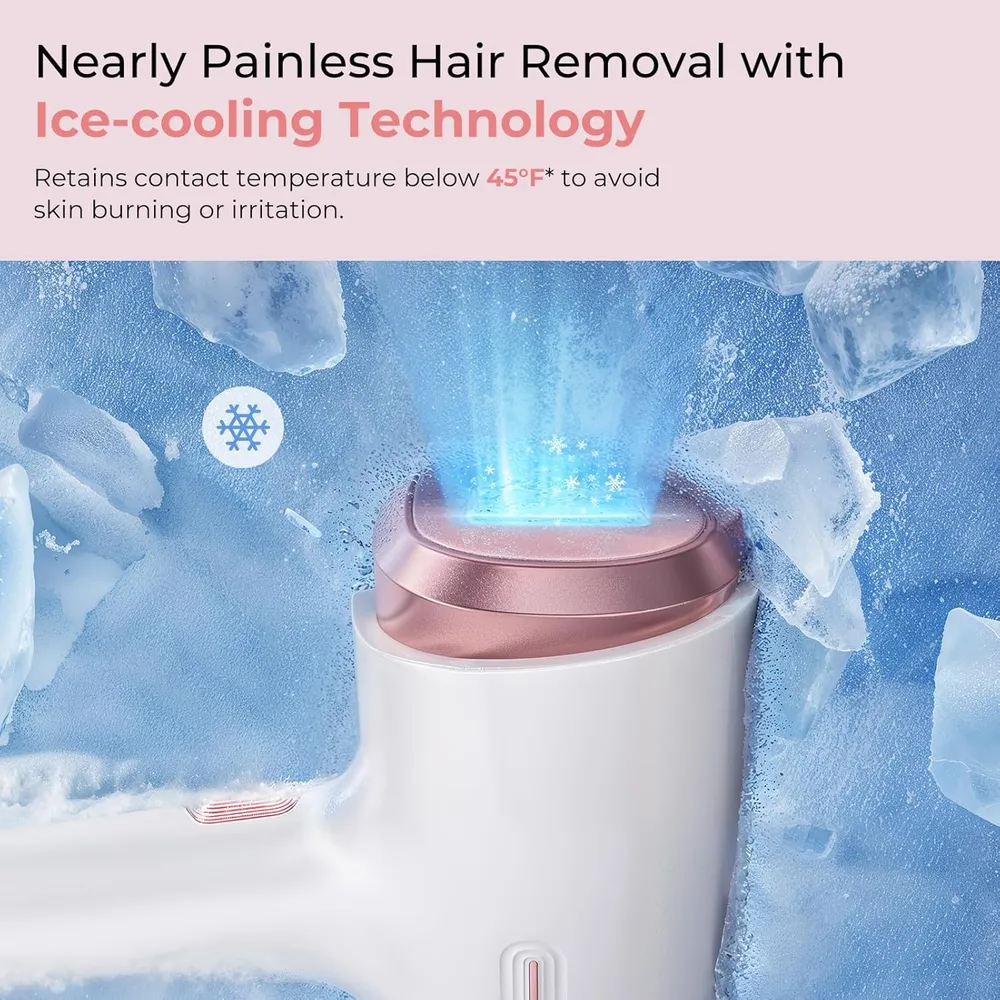 Depiladora láser IPL con enfriamiento hielo Ubroo | Rosa