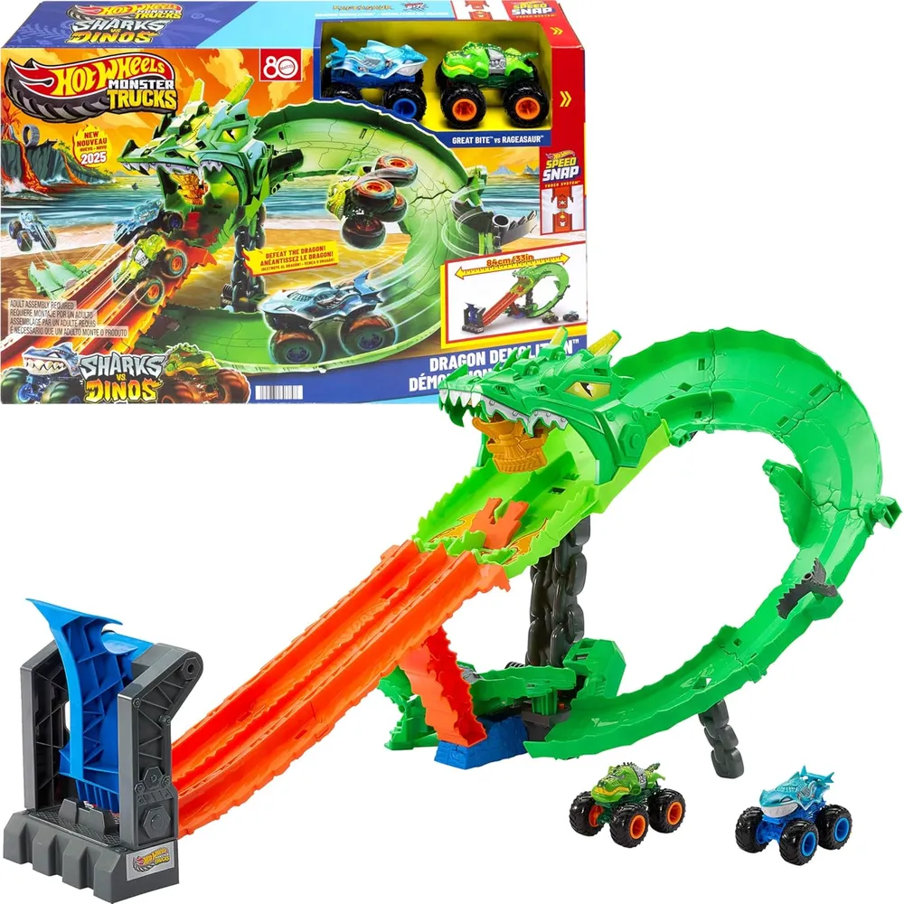 HOT WHEELS PISTA COMPLETA SHARK VS DINO