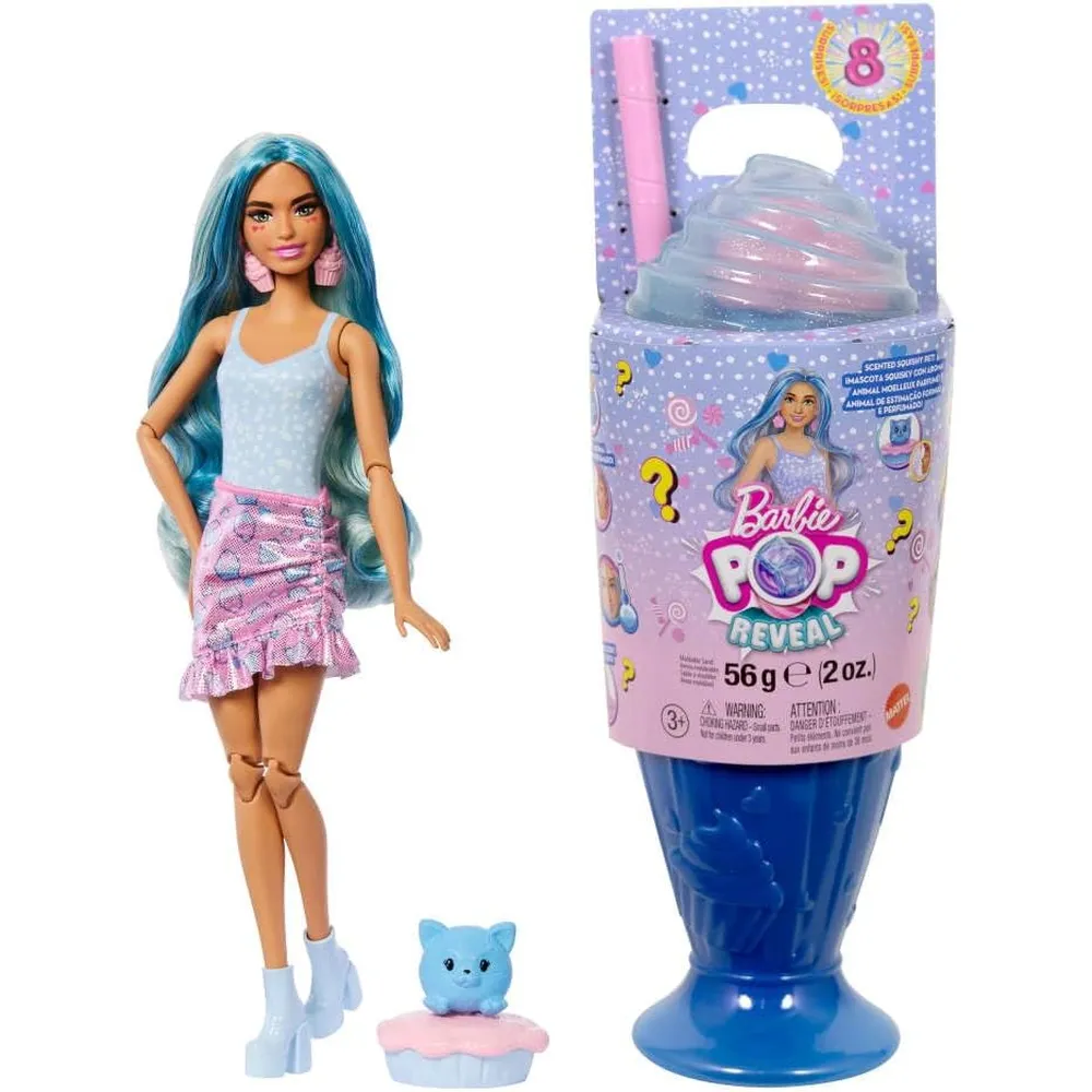 BARBIE POP REVEAL SWEETS CUPCAKES MUÑECA CON MASCOTA Y SORPRESAS