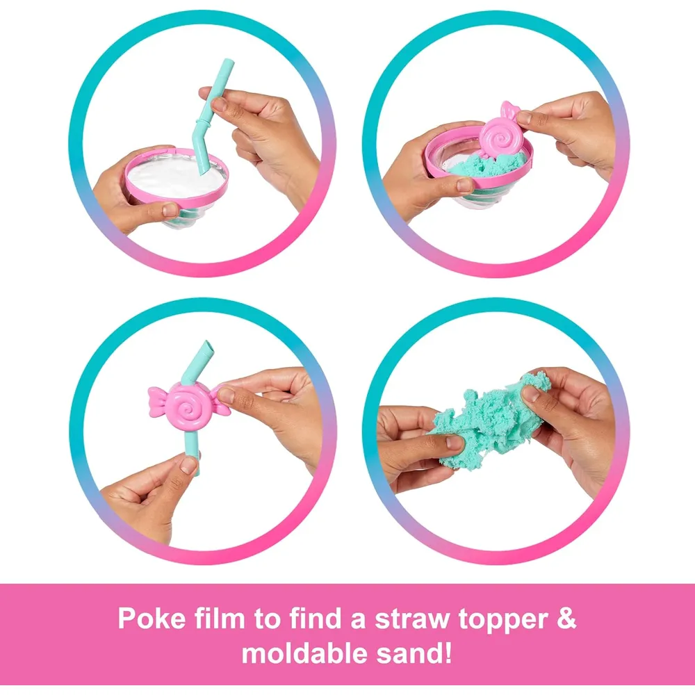 BARBIE POP REVEAL SWEET SWIRL MUÑECA CON MASCOTA Y SORPRESAS